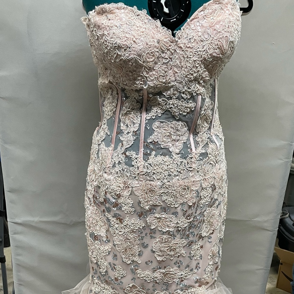 Jovani strapless nude/peach dress